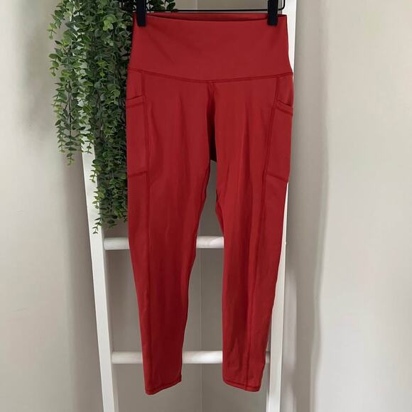 Colorfulkoala Rust Brown Orange High Waist Leggings with side pockets 25” inseam - Picture 1 of 9